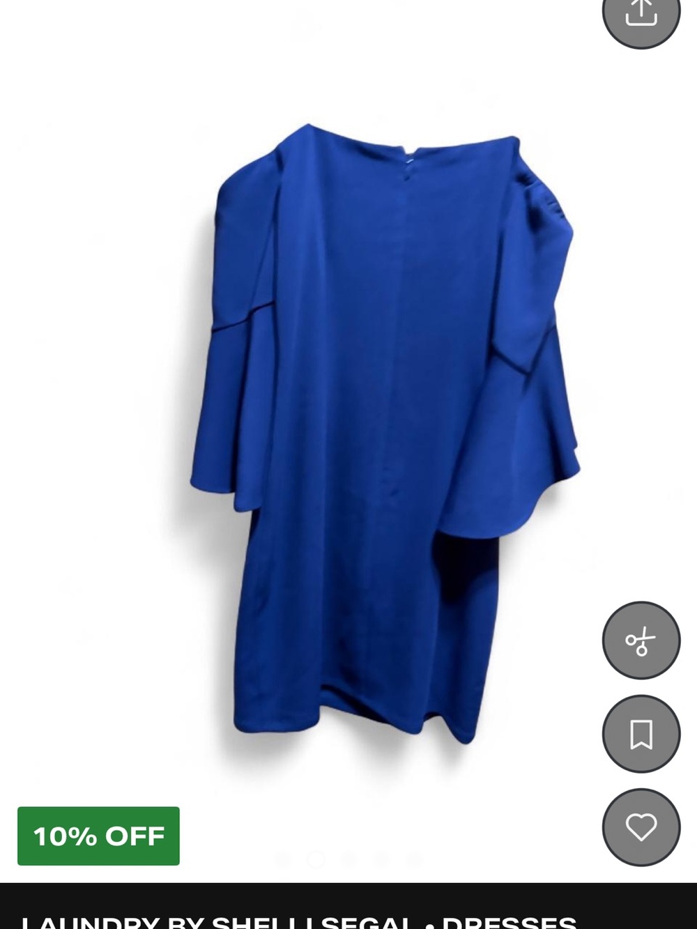 Laundry By Shelli Segal Royal Blue Midi Dress with Flared Bell Sleeves